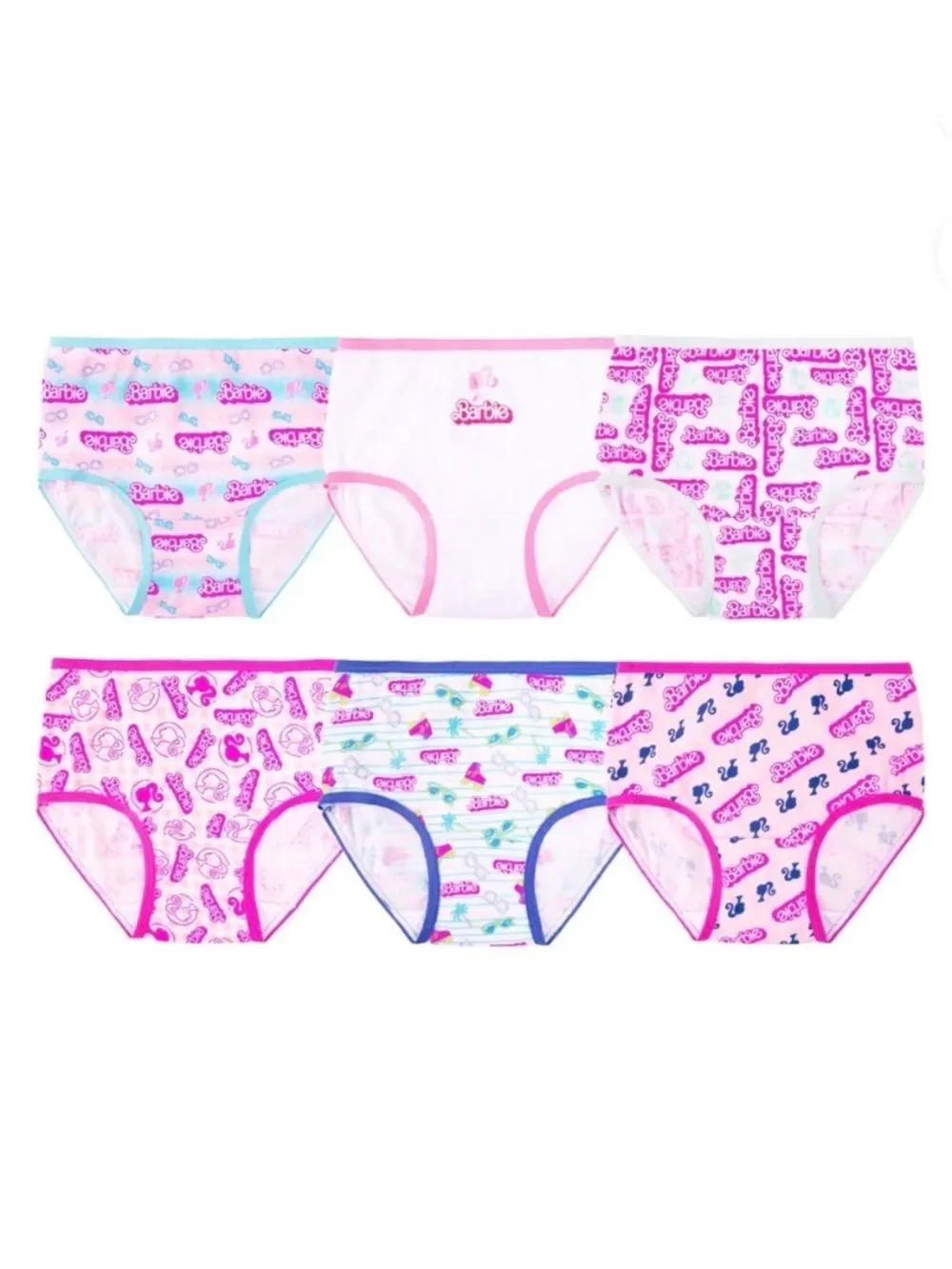 Toddler Cotton Stitch & Barbie Character Briefs Underwear 2, 6-Packs 4T